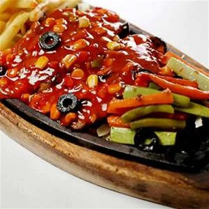 CHICKEN MEXICAN STEAK (WITH FRENCH FRIES)